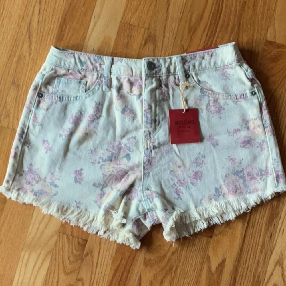 MOSSIMO Supply Co. Floral High Rise Demin Shorts